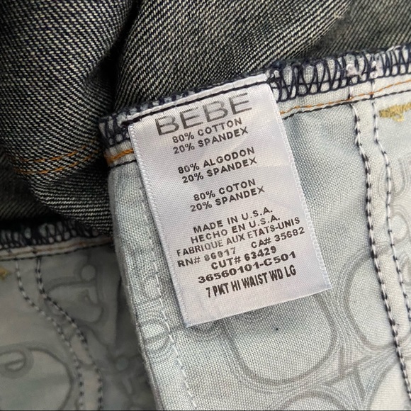 BEBE 7pocket High Waisted Wide Leg Jeans - Picture 6 of 6